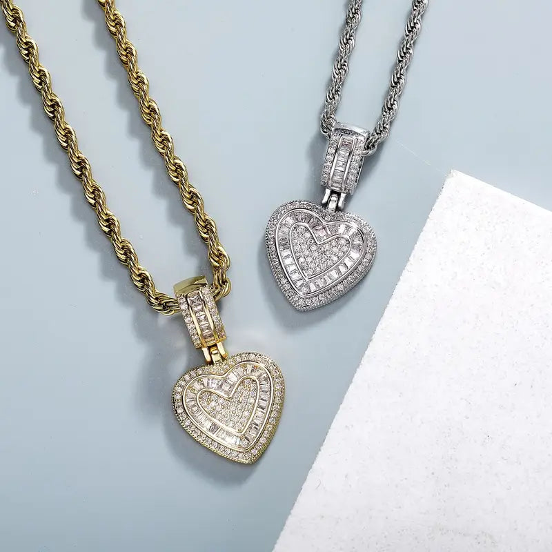 Diamond Heart Statement Necklace