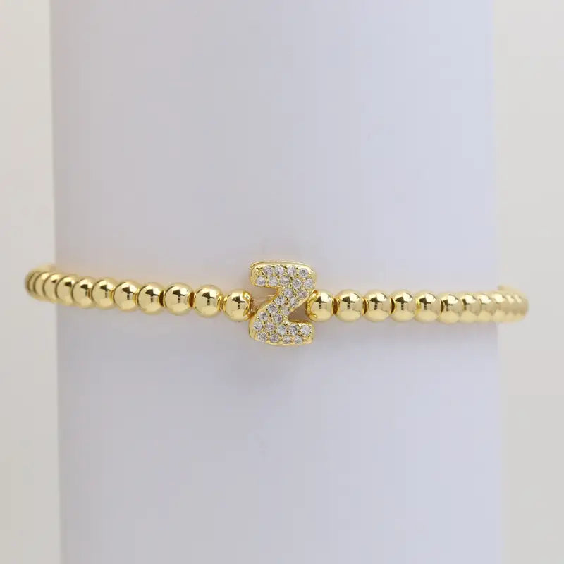 A-Z Bubble Initial Beaded Bracelet