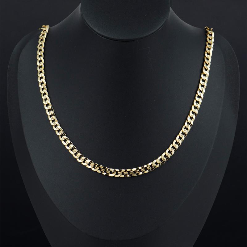 14K Gold Plated Concave Chain Necklace