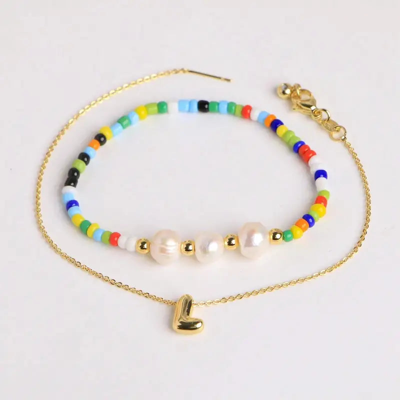 A-Z Initial Pearl Bracelet