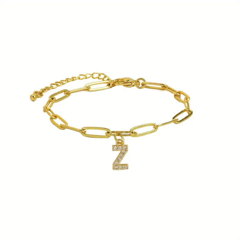 A-Z Initial Paperclip Bracelet
