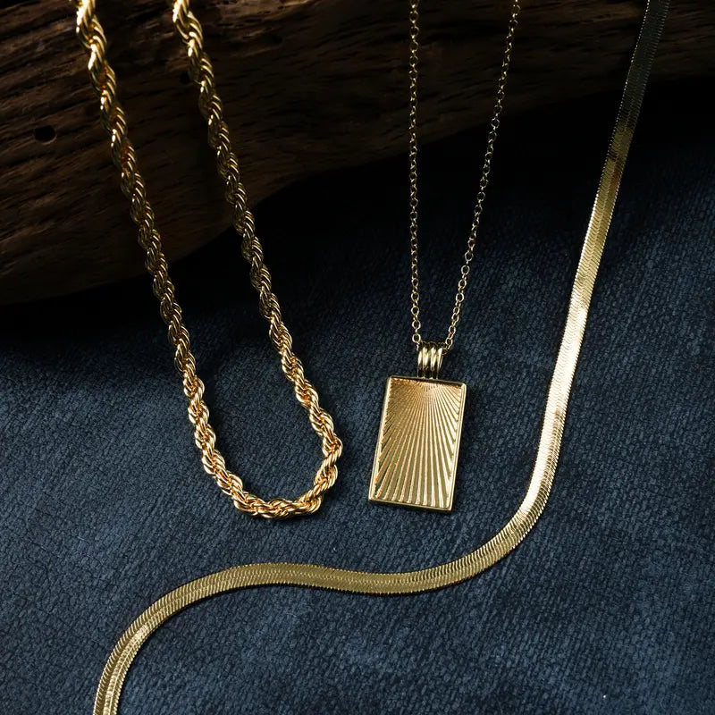 3pc Mixed Chain Necklace Stack