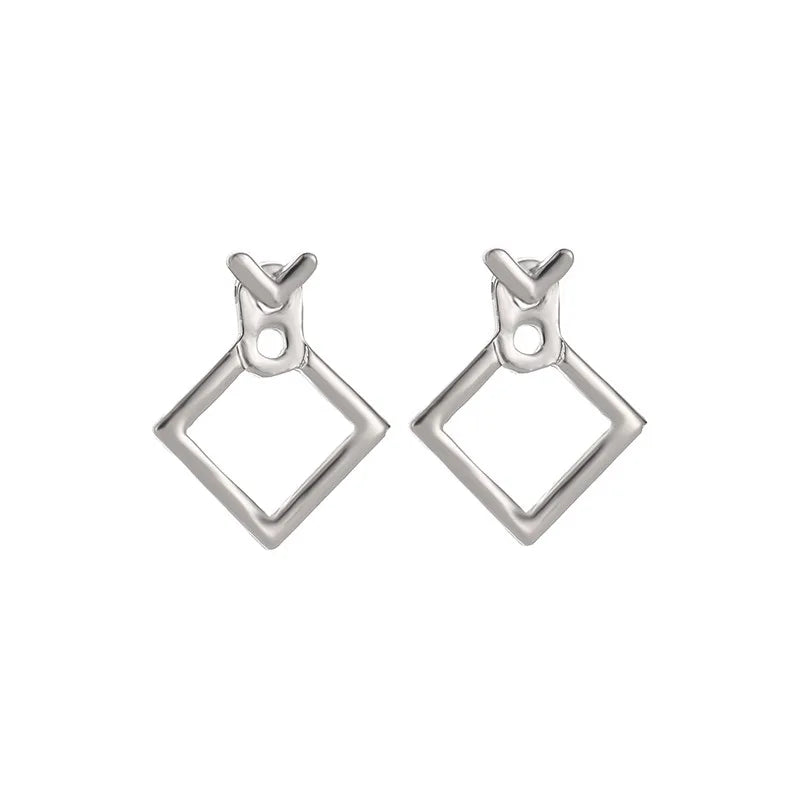 Tilted Square Overlap Earrings