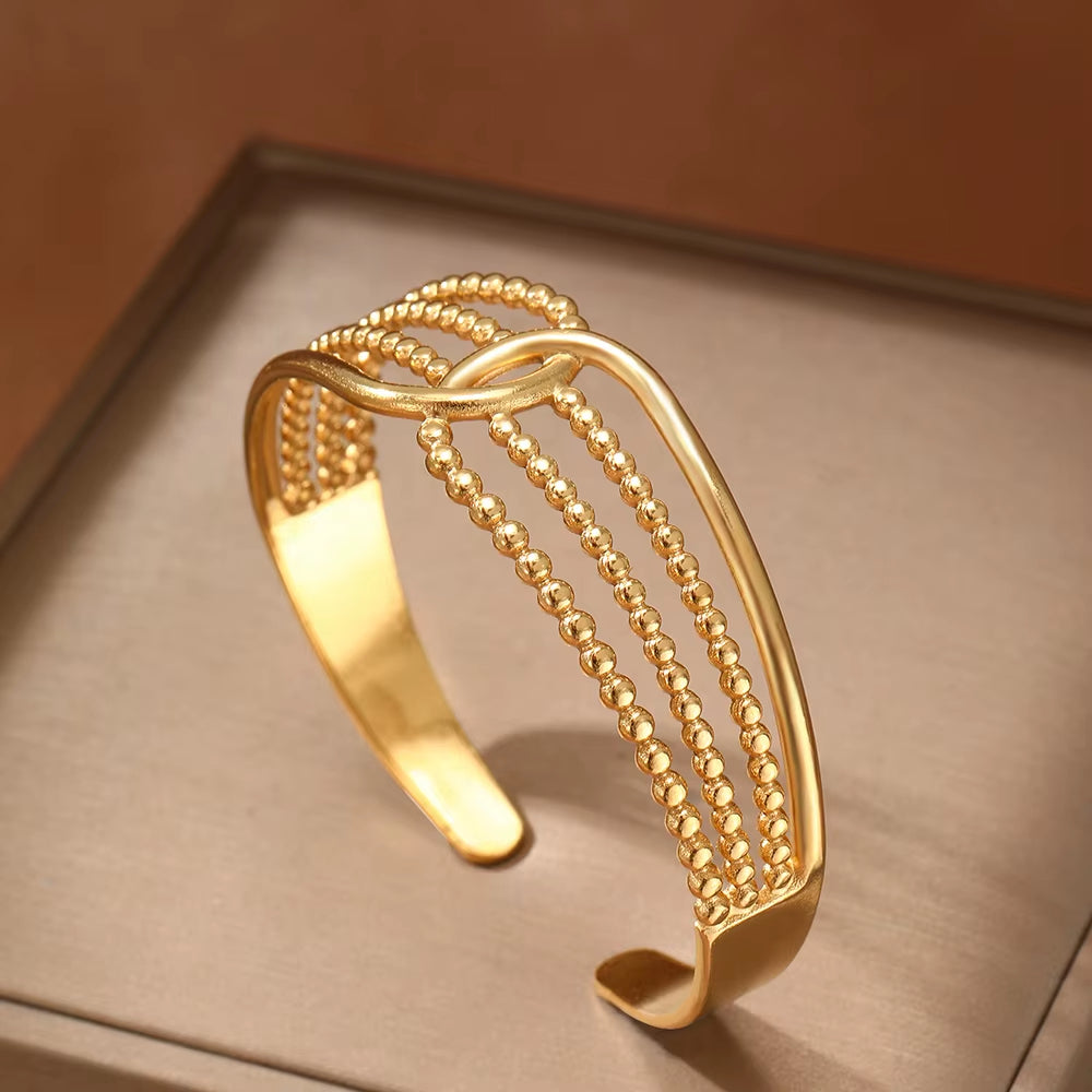 Ball Wave Cuff Bracelet