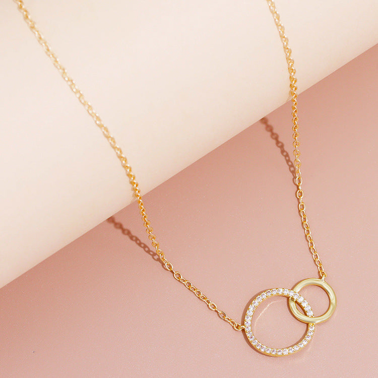 Double Circle Statement Necklace