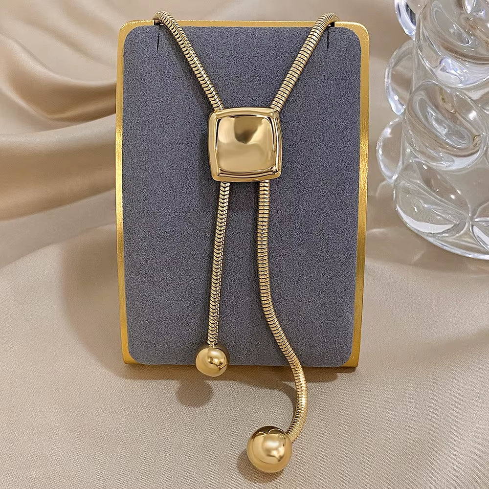 Square Ball Snake Chain Necklace