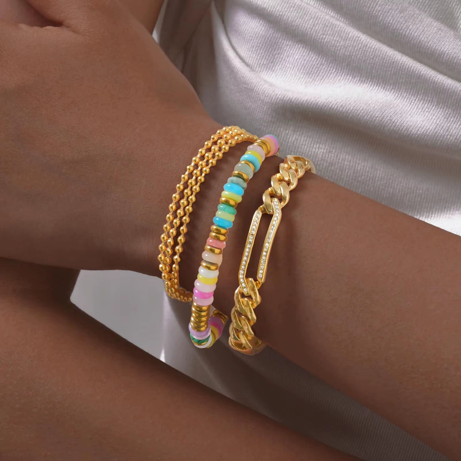 3pc Classic Rainbow Bracelet Set