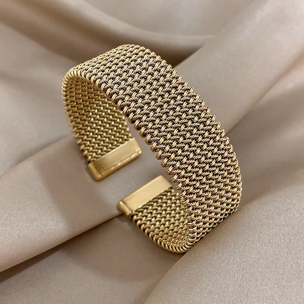 Braided Mesh Cuff Bracelet