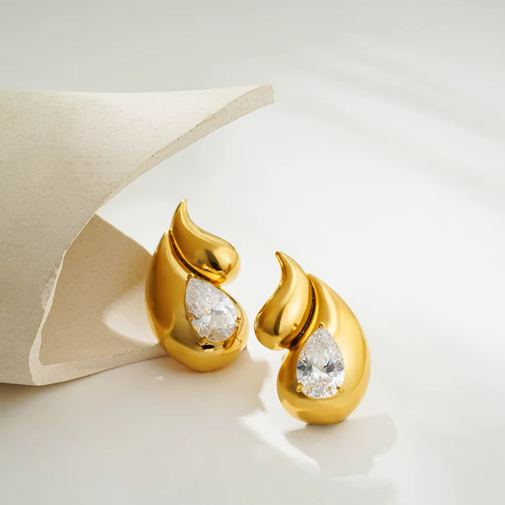Double Teardrop Statement Earrings