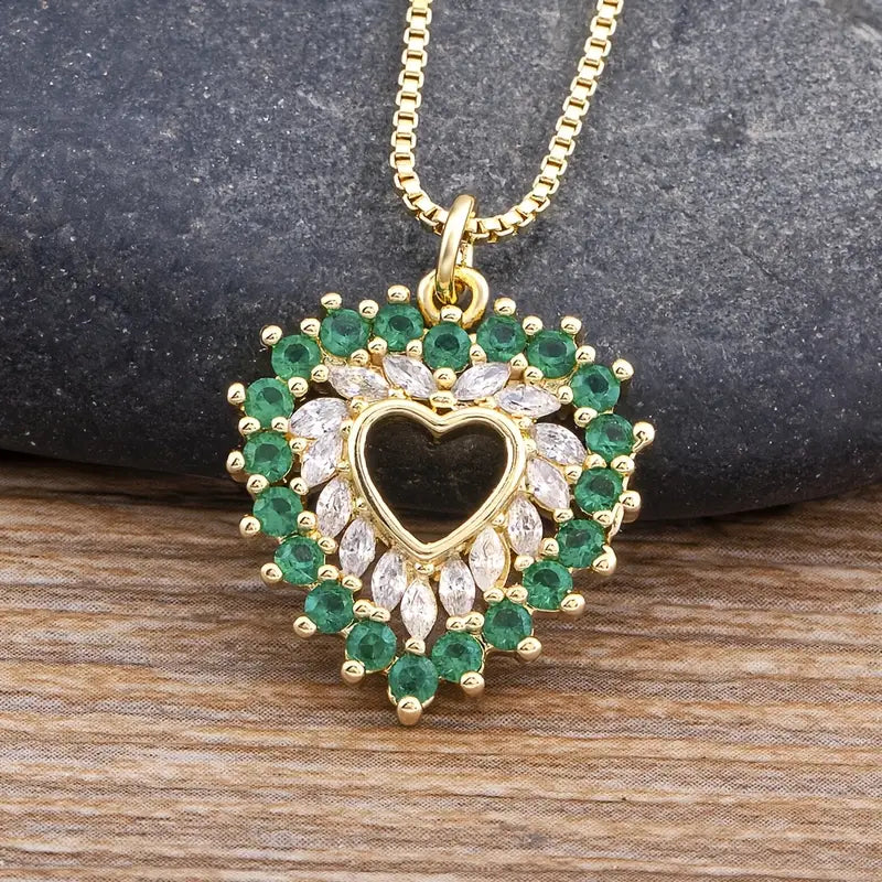 Floral Heart Rainbow Necklace