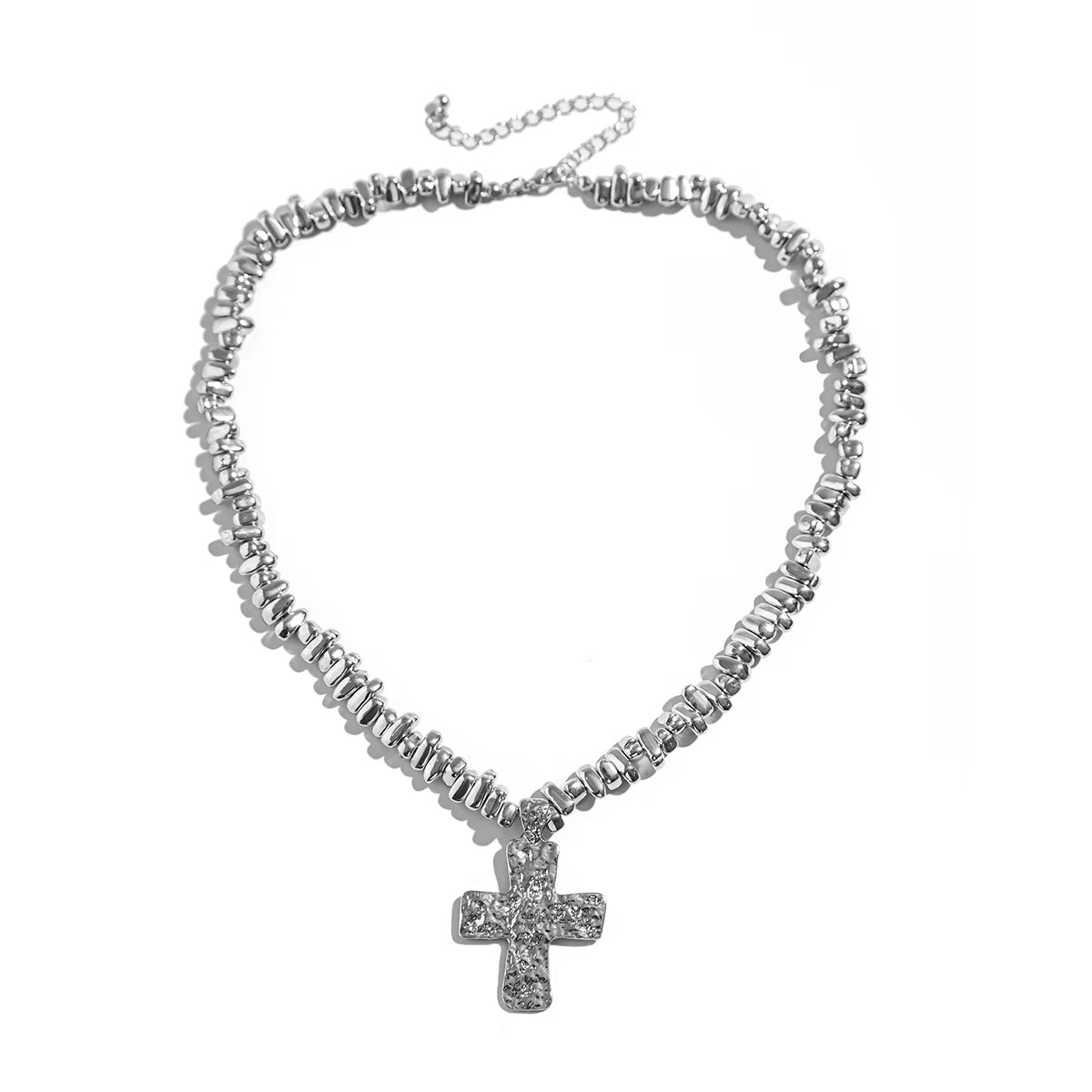 2pc Irregular Cross Beaded Necklace