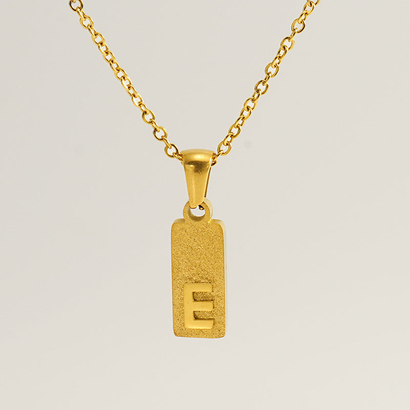 A-Z Gold Block Initial Necklace